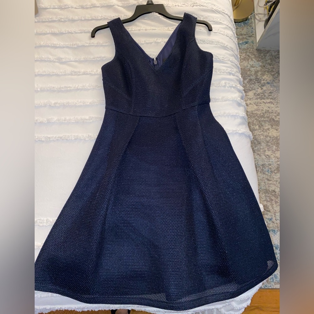 Navy Blue Mesh A Line Dress, Guess, Size M